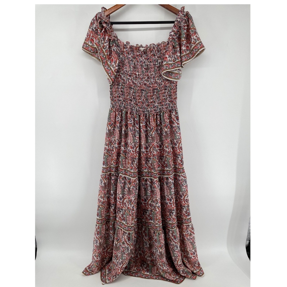 Tiered Maxi Dress Women XL Floral Western Boho Country Cottage Garden Party - Picture 3 of 8